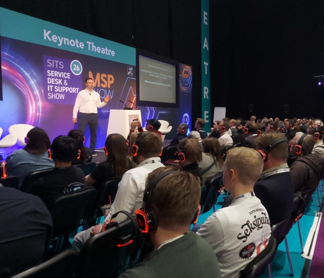 Adam speaking at The MSP Show