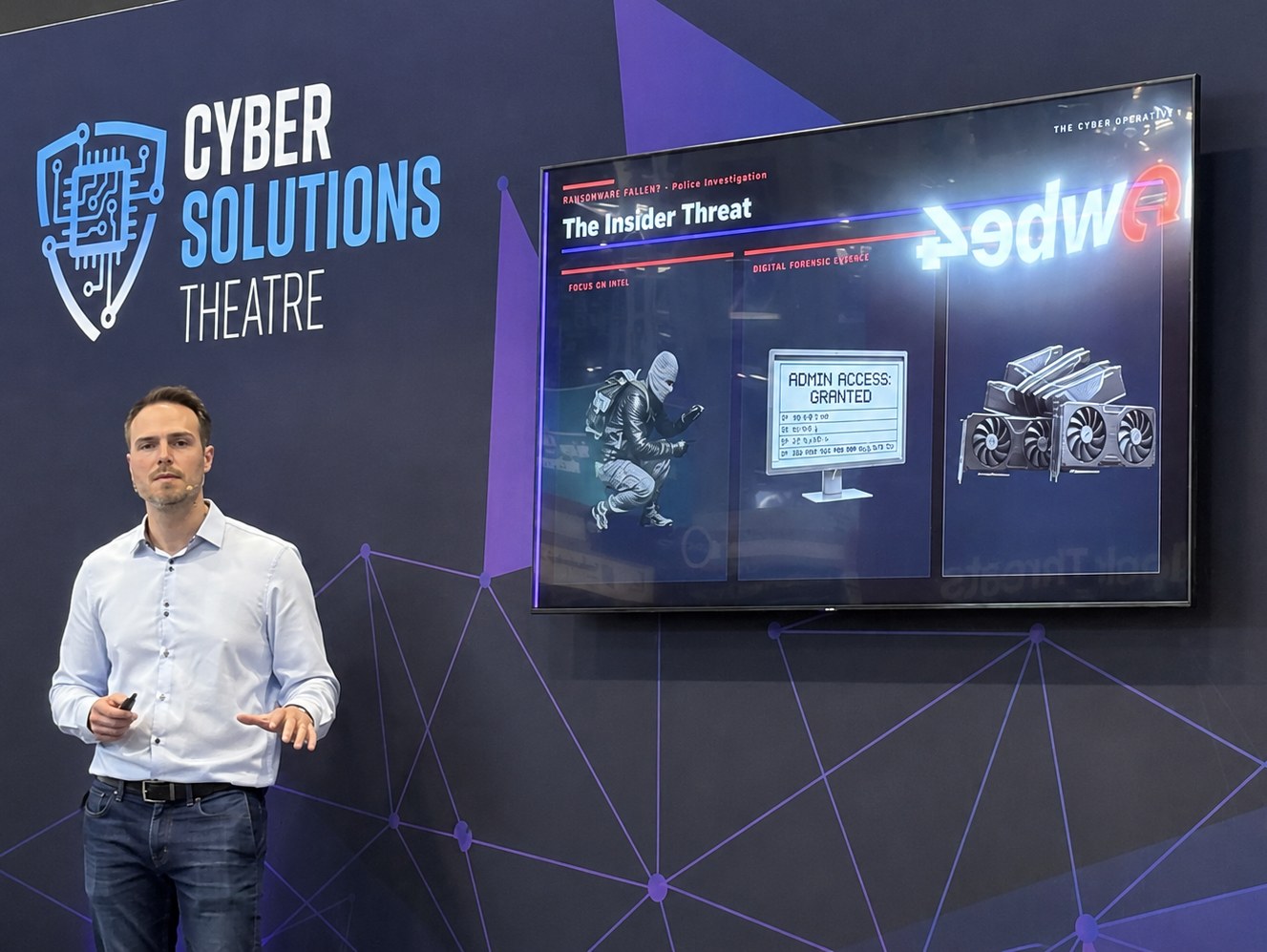 Adam speaking at the National Cyber Security Show